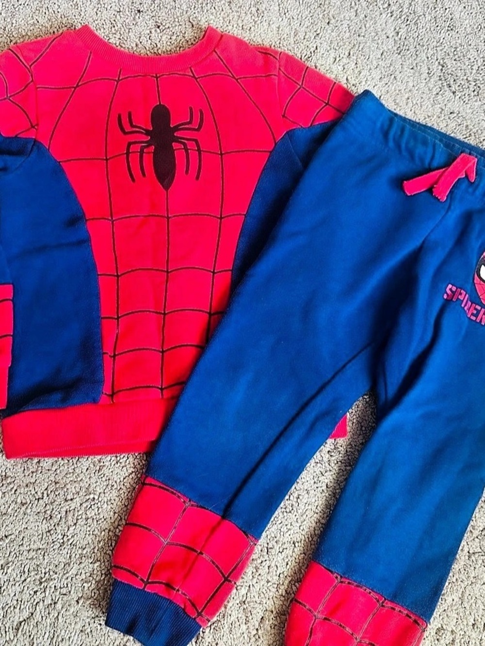H&M Marvel Spider-Man Boys 3-4T Blue & Red Matching Set